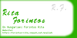 rita forintos business card